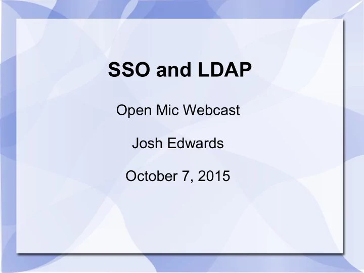 sso and ldap
