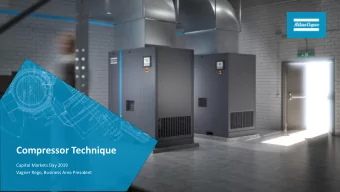 Compressor Technique  Capital Markets Day 2019  Vagner Rego, Business Area President  Agenda  1