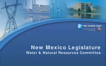 New  Mexico Legislature  Water &amp;  Natural Resources Committee  The Cooperative Model and