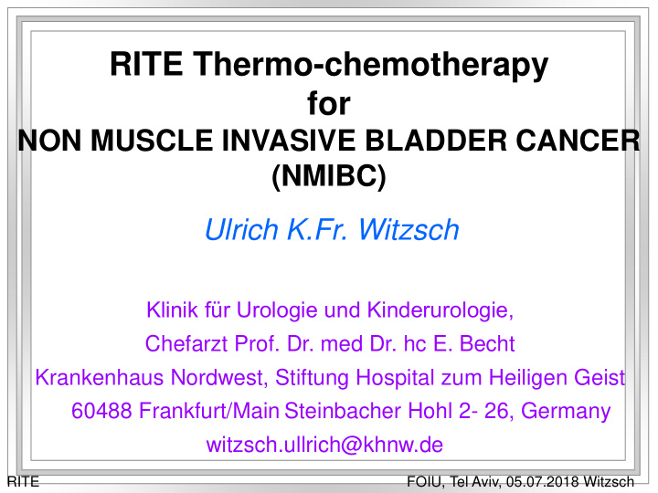 rite thermo chemotherapy