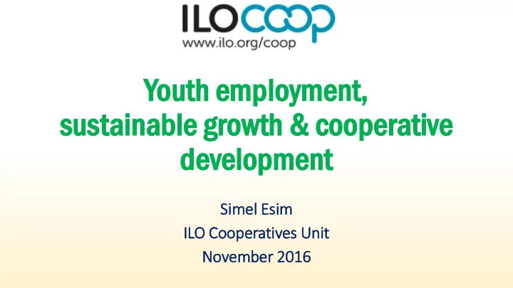 su sustainable ainable gr grow owth th c coo ooper
