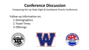Conference Discussion  Comparing the Up State Eight &amp; Southwest Prairie Conference  Follow-up