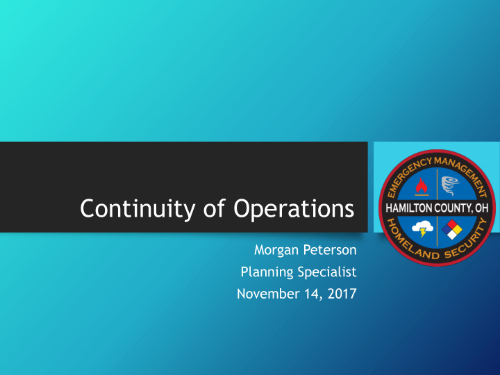 continuity of operations