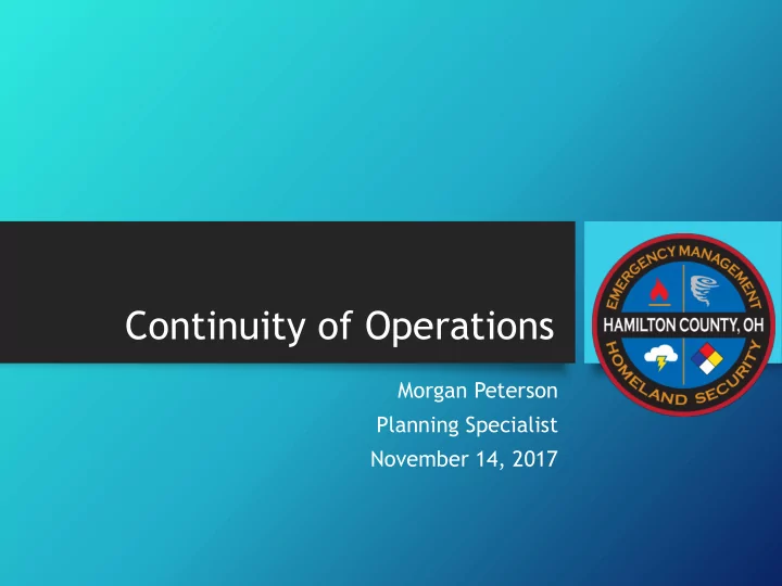 continuity of operations