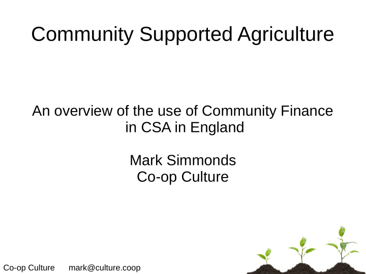 community supported agriculture
