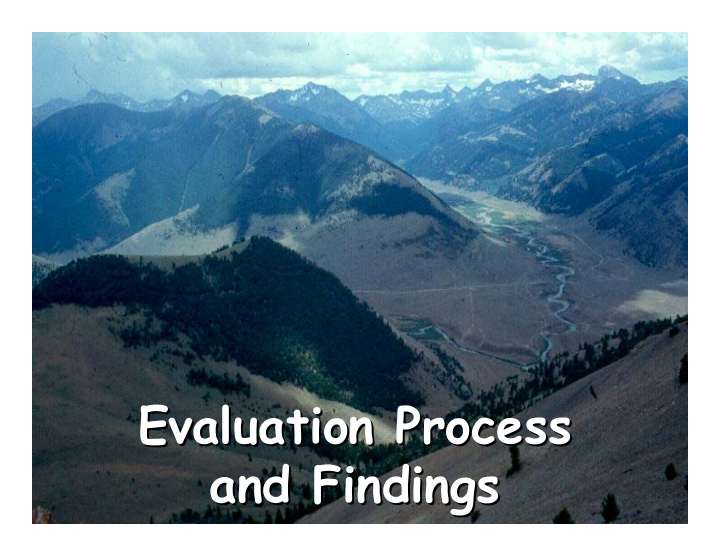 evaluation process evaluation process and findings and