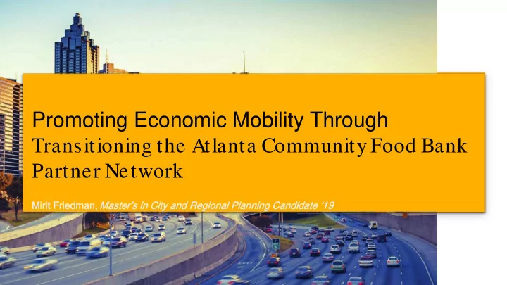 promoting economic mobility through transitioning the
