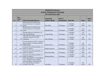 EMCB 2019 Conference  Institute of Management Technology  6th to 8th january 2019  Easy  Presenting