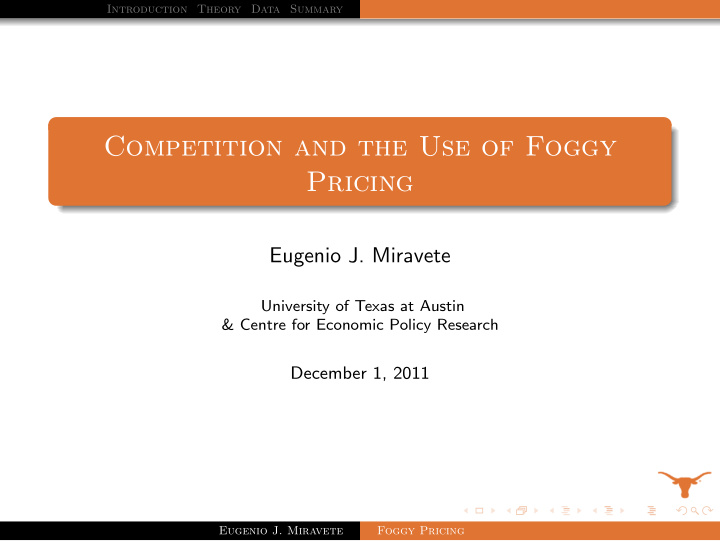competition and the use of foggy pricing