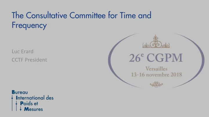 the consultative committee for time and frequency