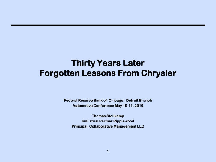 thirty y yea ears l late ter forgotten le for lesson ons