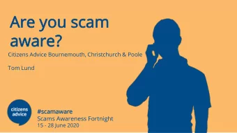 awa  aware  re?  Citizens Advice Bournemouth, Christchurch &amp; Poole  Tom Lund  #scamawa  aware