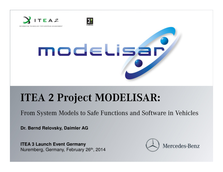 itea 2 project modelisar