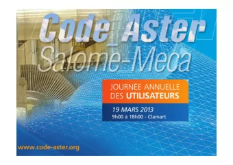 Salome-Meca : une plate-forme gnraliste pour  la simulation en mcanique  Modelling, CAO