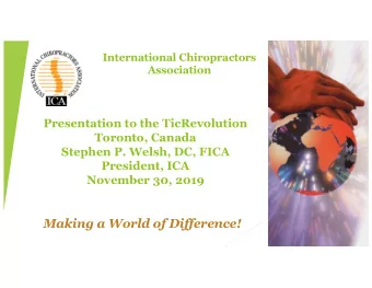 Making a World of Difference!  Are You Aware ?  U S Chiropractic is Being Attacked  From Outside