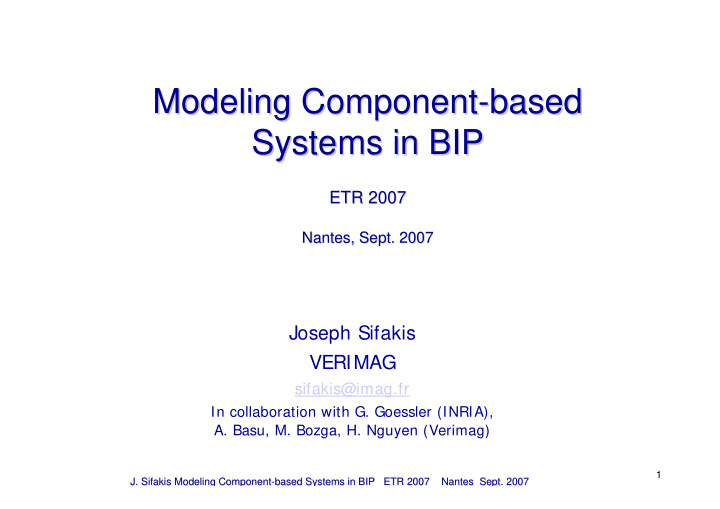 modeling component based based modeling component systems