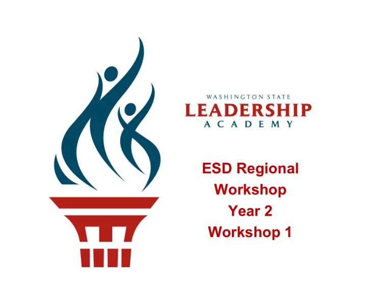 esd regional workshop year 2 workshop 1