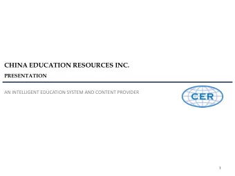 AN INTELLIGENT EDUCATION SYSTEM AND CONTENT PROVIDER  1  SECTIONS  CORPORATE OVERVIEW  Introduction