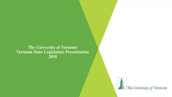 The University of Vermont  Vermont State Legislature Presentation  2018  Wyoming  Alaska  Wyoming,