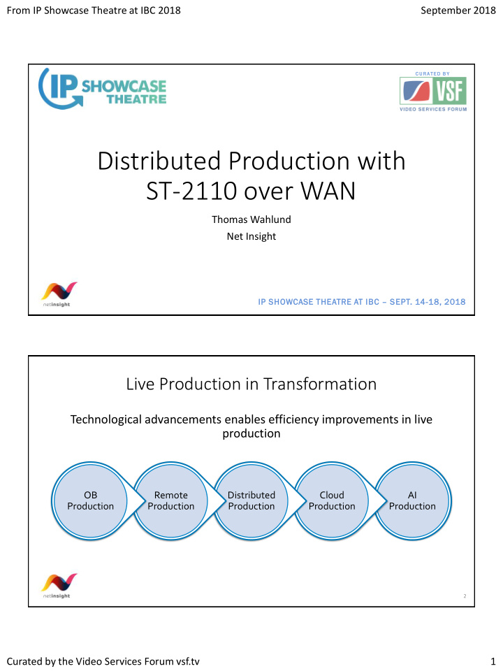 distributed production with st 2110 over wan