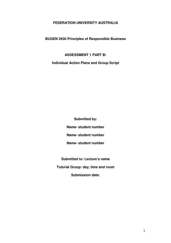 federation university australia bugen 2630 principles of