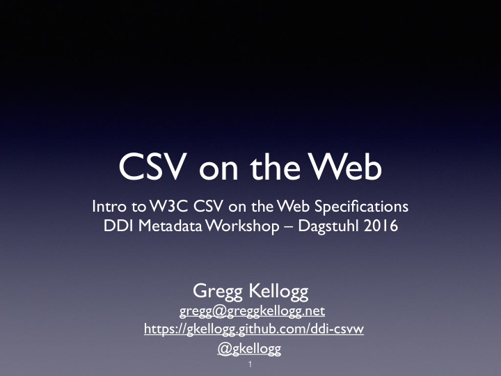 csv on the web
