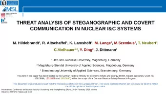THREAT ANALYSIS OF STEGANOGRAPHIC AND COVERT  COMMUNICATION IN NUCLEAR I&amp;C SYSTEMS M.