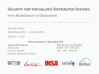 Security for Virtualized Distributed Systems  Thse soutenue le 3 Novembre 2015  .  Context Hacker