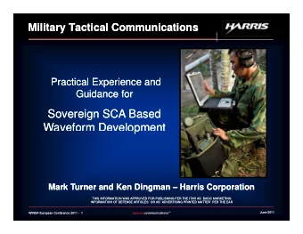 Sovereign SCA Based  Sovereign SCA Based  Waveform Development  Waveform Development  p  Mark