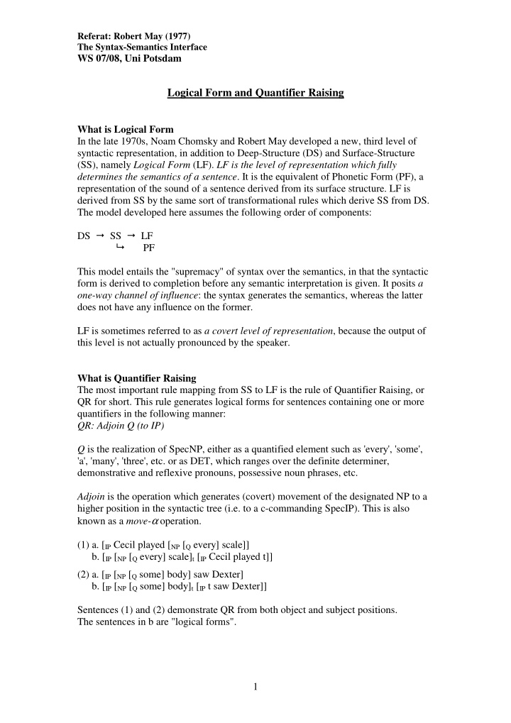 logical form and quantifier raising