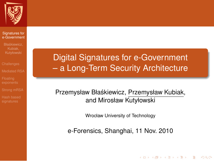 digital signatures for e government