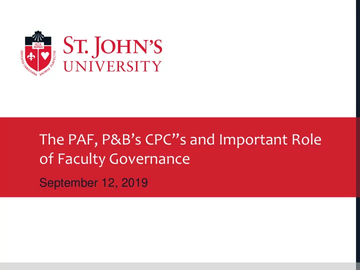 the paf p b s cpc s and important role of faculty