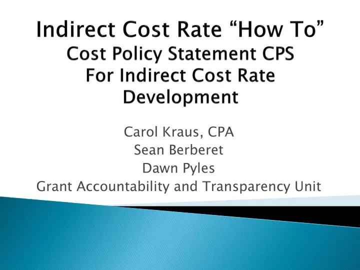 carol kraus cpa sean berberet dawn pyles grant