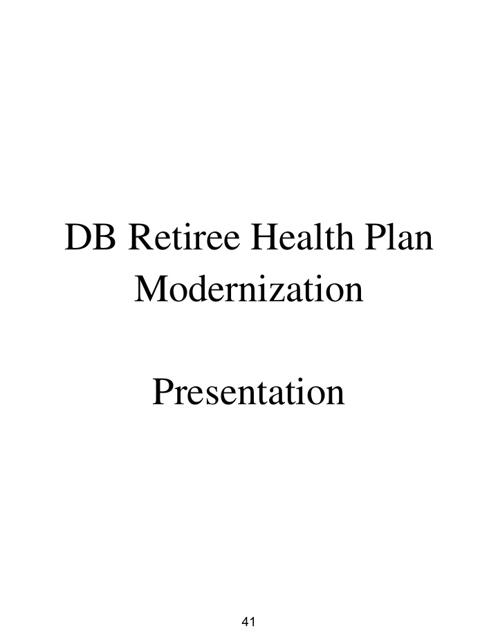 db retiree health plan modernization presentation