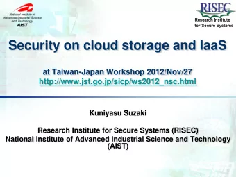 Security on cloud storage and IaaS  at Taiwan-Japan Workshop 2012/Nov/27