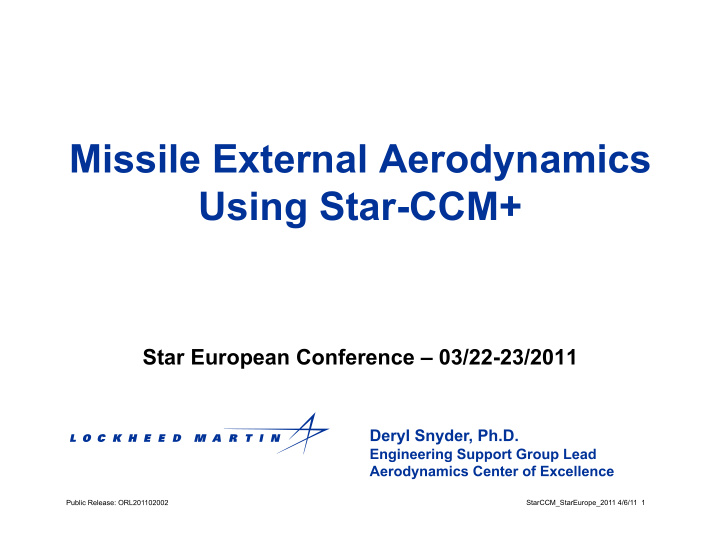 missile external aerodynamics using star ccm