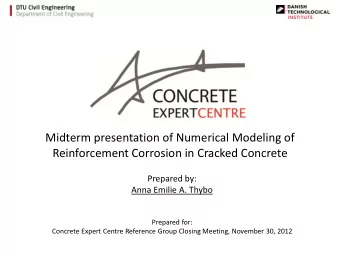 Reinforcement Corrosion in Cracked Concrete  Prepared by:  Anna Emilie A. Thybo  Prepared for: