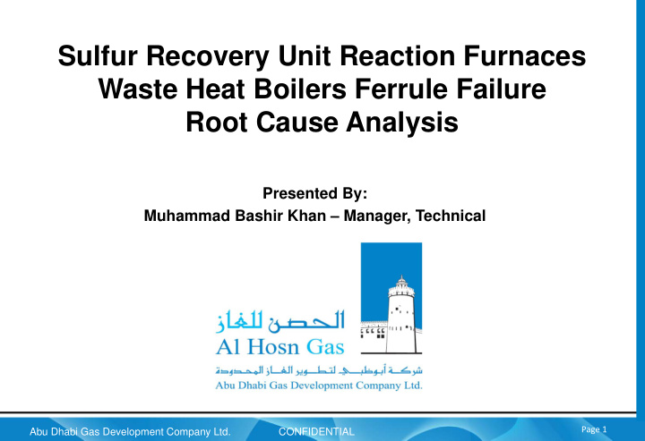 sulfur recovery unit reaction furnaces waste heat boilers