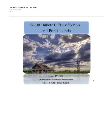 Surf ace Division Surface Revenue by Land Class  Leases are for 5 years with a 5 year option
