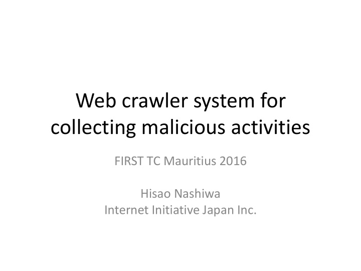 web crawler system for