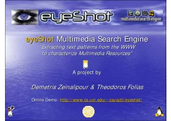 eyeShot Multimedia Search Engine  Multimedia Search Engine  eyeShot  Extracting text patterns