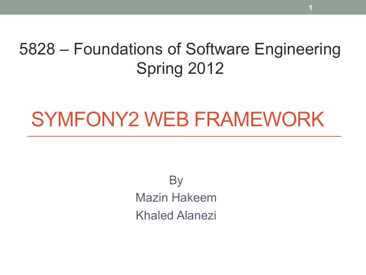 symfony2 web framework