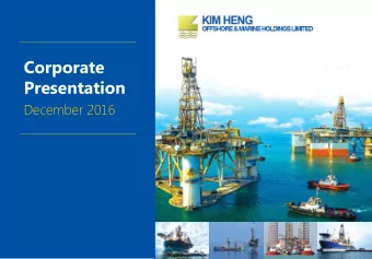 Presentation  December 2016  1  Disclaimer  This presentation may contain forward looking