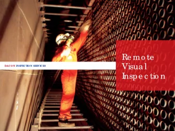 Re mo te  ADVANCE  Visua l  UL  T  RASONIC  DAC O N INSPEC T  IO N SERVIC ES  INSPE  CT  ION  I