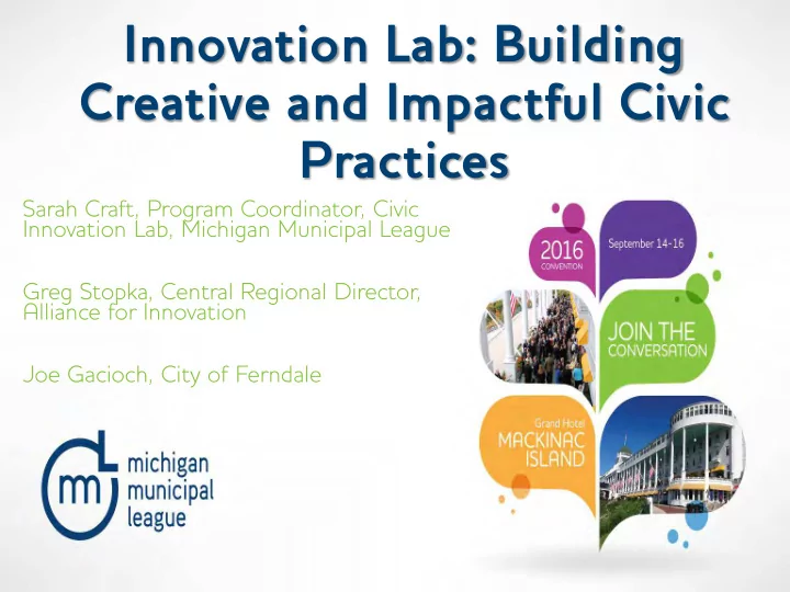 innovation lab building creative and impactful civic