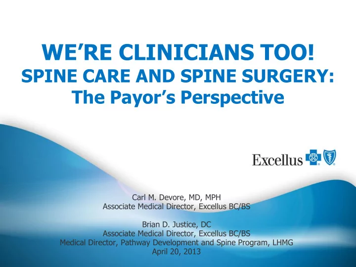 we re clinicians too