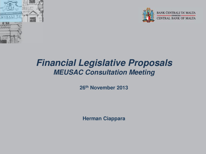 financial legislative proposals
