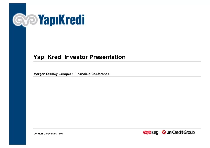 yap kredi investor presentation yap kredi investor