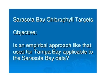 Sarasota Bay Chlorophyll Targets  Sarasota Bay Chlorophyll Targets  Sarasota Bay Chlorophyll