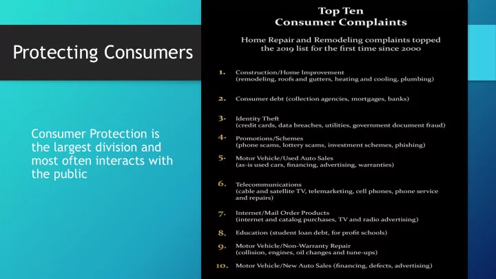 protecting consumers